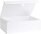 White Hard Gift Box with Magnetic Closure Lid – 14" x 9" x 4" Rectangle Favor Box, Glossy Finish (1 Pack)